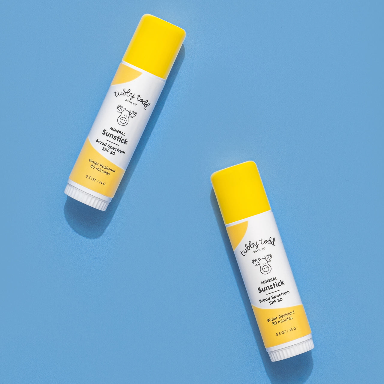 Mineral Sunstick 2-pack on blue background